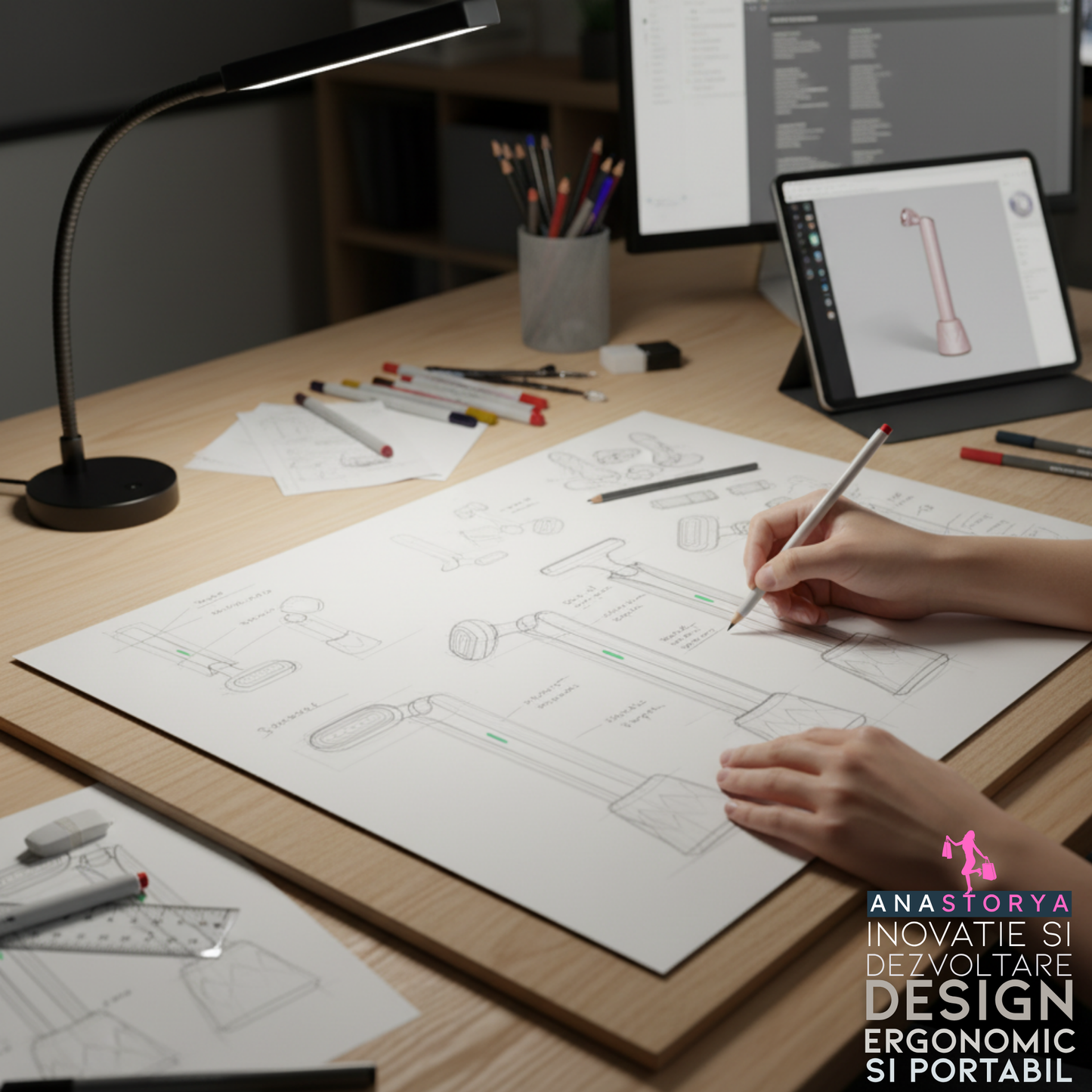 Aparat ingrijire faciala rotativa cu lumina rosie 4 in 1 AnaStorya