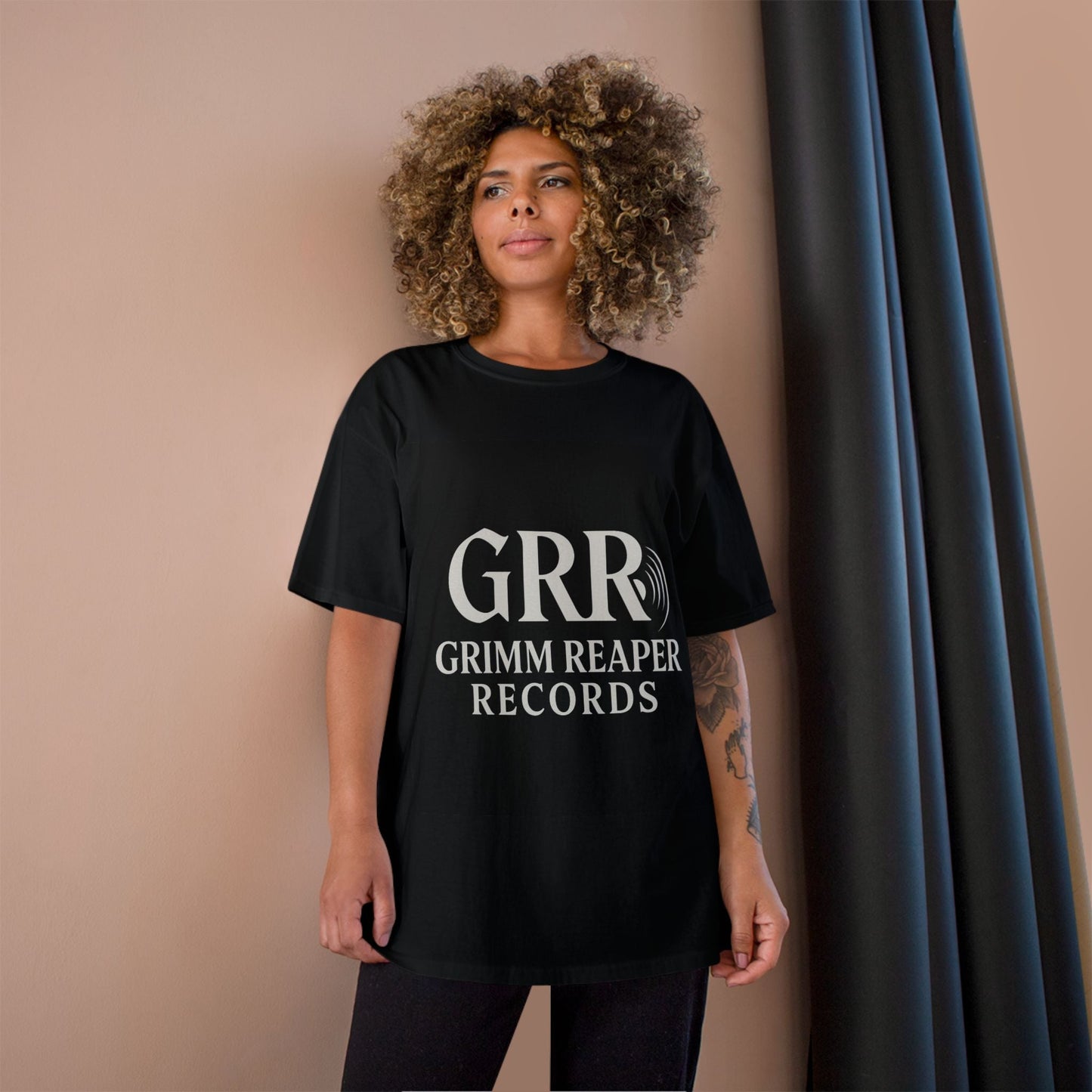 Grimm Reaper Records Champion T-Shirt – GRR Logo Music Tee