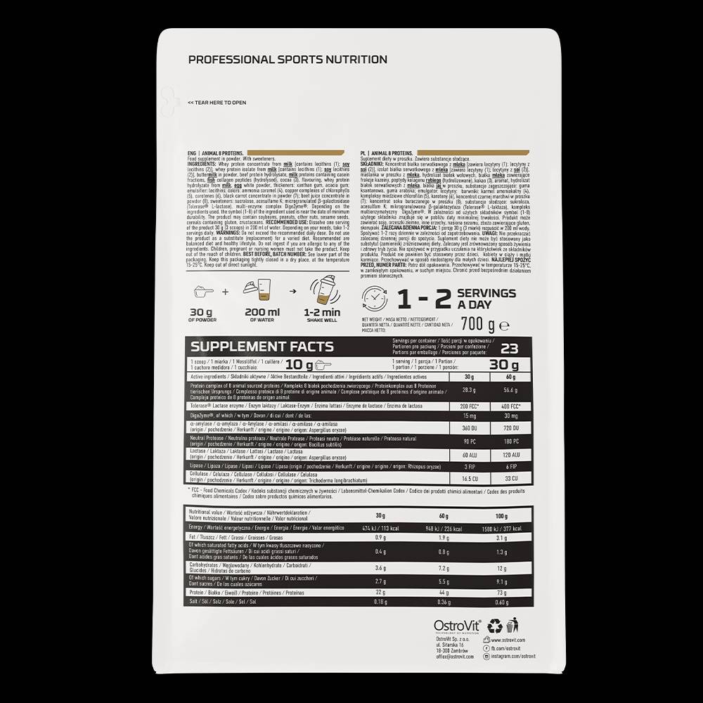 Animal 8 Proteins 700g Cu Aromă De Vanilie