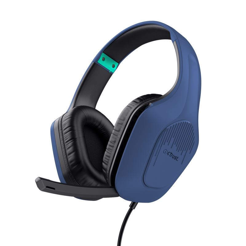 Trust GXT 415B Zirox Sluchátka s mikrofonem Kabel Přes hlavu Hraní Modrá (trust24991)