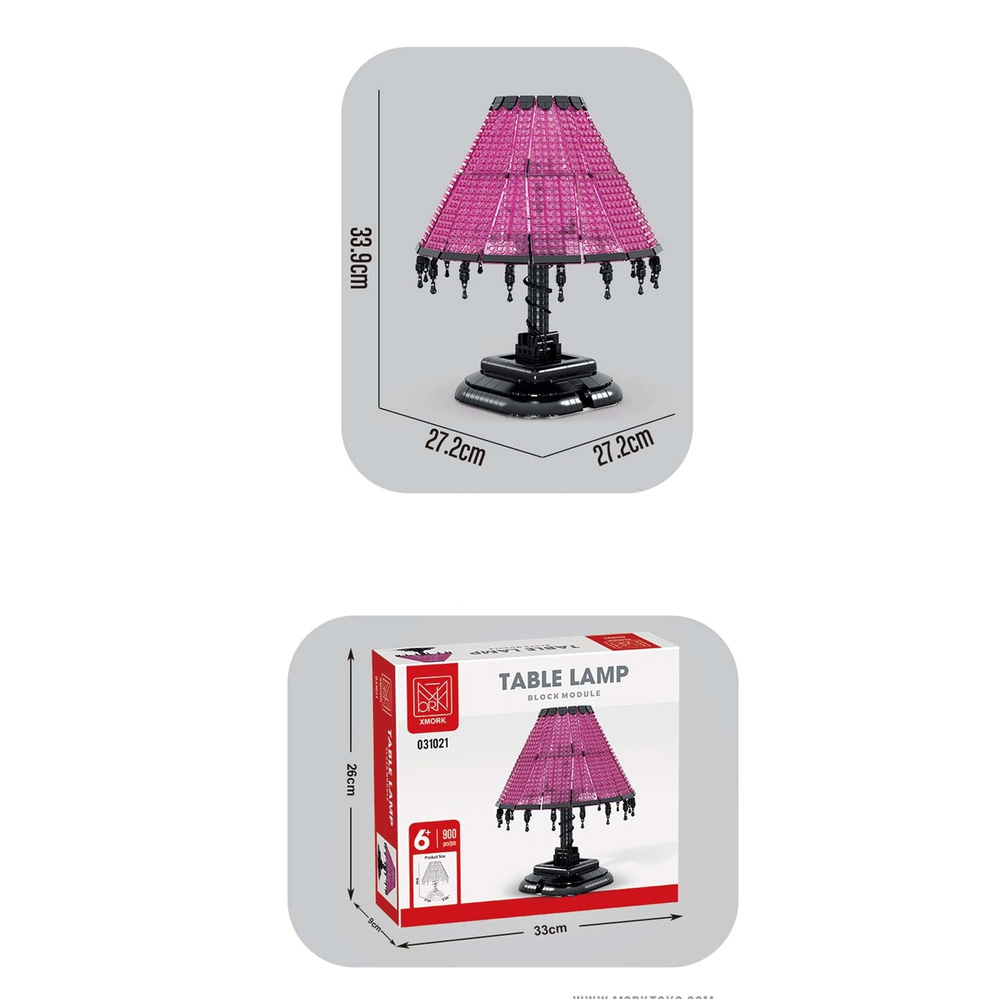 Lampa decorativa tip retro pentru copii 7, 14 ani, 900 piese mici, Roz