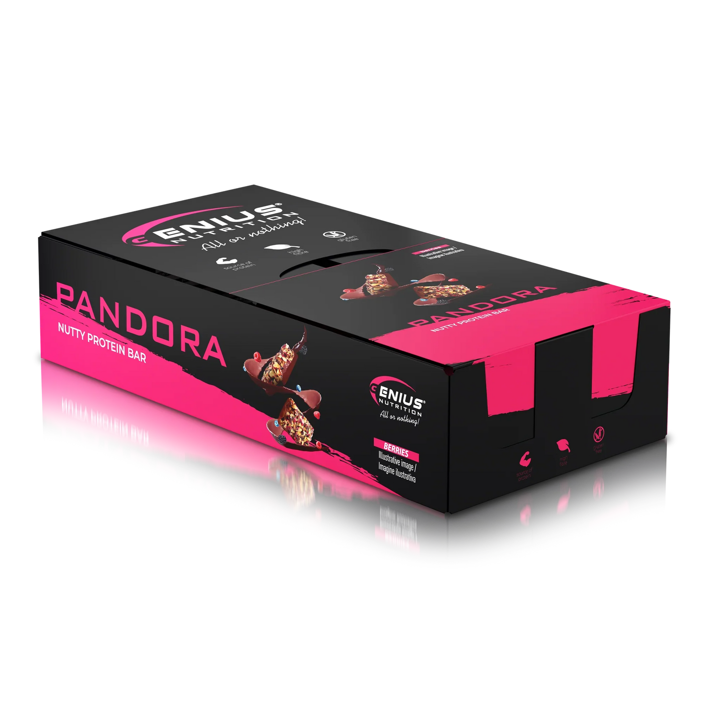 Pandora Nutty Protein Bar 40g Cu Aromă De Fructe De Pădure