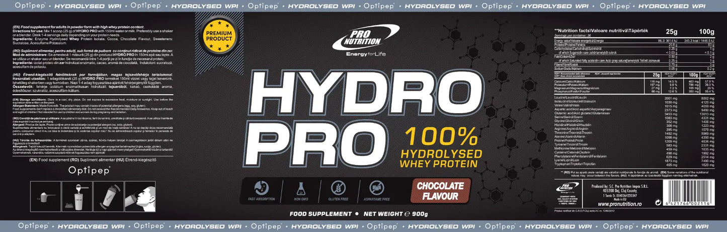 Hydro Pro Hidrolizat Proteic Din Zer Cu Asimilare Rapidă 86% Proteina 900g - Cafea