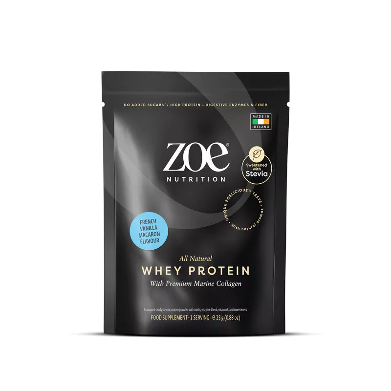 Proteine din Zer cu Colagen Marin Zoe Whey Collagen – French Vanilla Macaron 25g