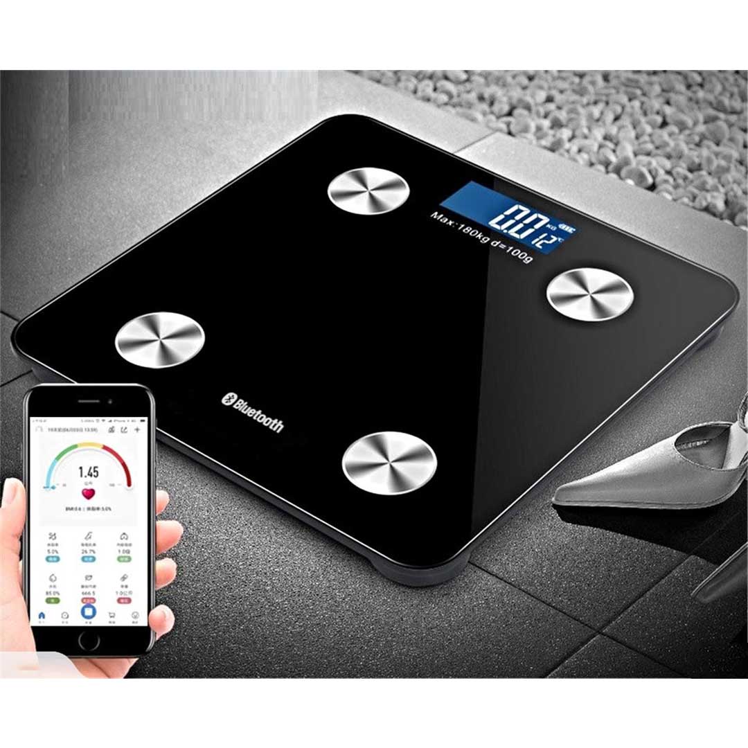 NNEAGS 2X Wireless Bluetooth Digital Body Fat Scale Bathroom Health Analyser Weight White/Pink-2