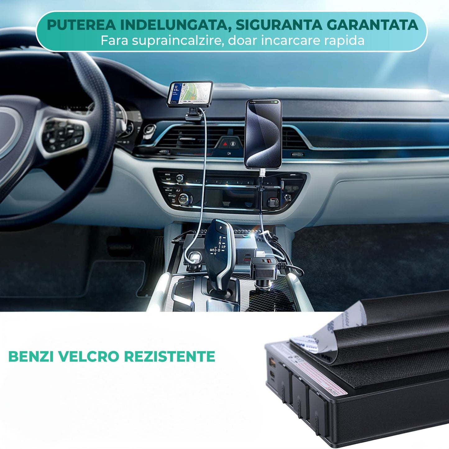 Adaptor pentru bricheta auto Timebox, 9 in 1, 3 x soclu auto, incarcare rapida 191W, 4 x USB QC3,0, 2 x Type-C, 12V/24V, Afișaj LED, Compatibil cu toate dispozitivele auto, Negru