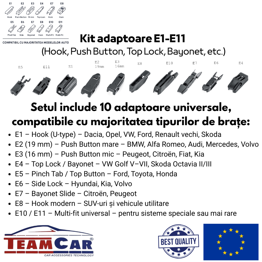 Stergatoare OPEL Vectra C (2002–2008) TeamCar® – Set fata