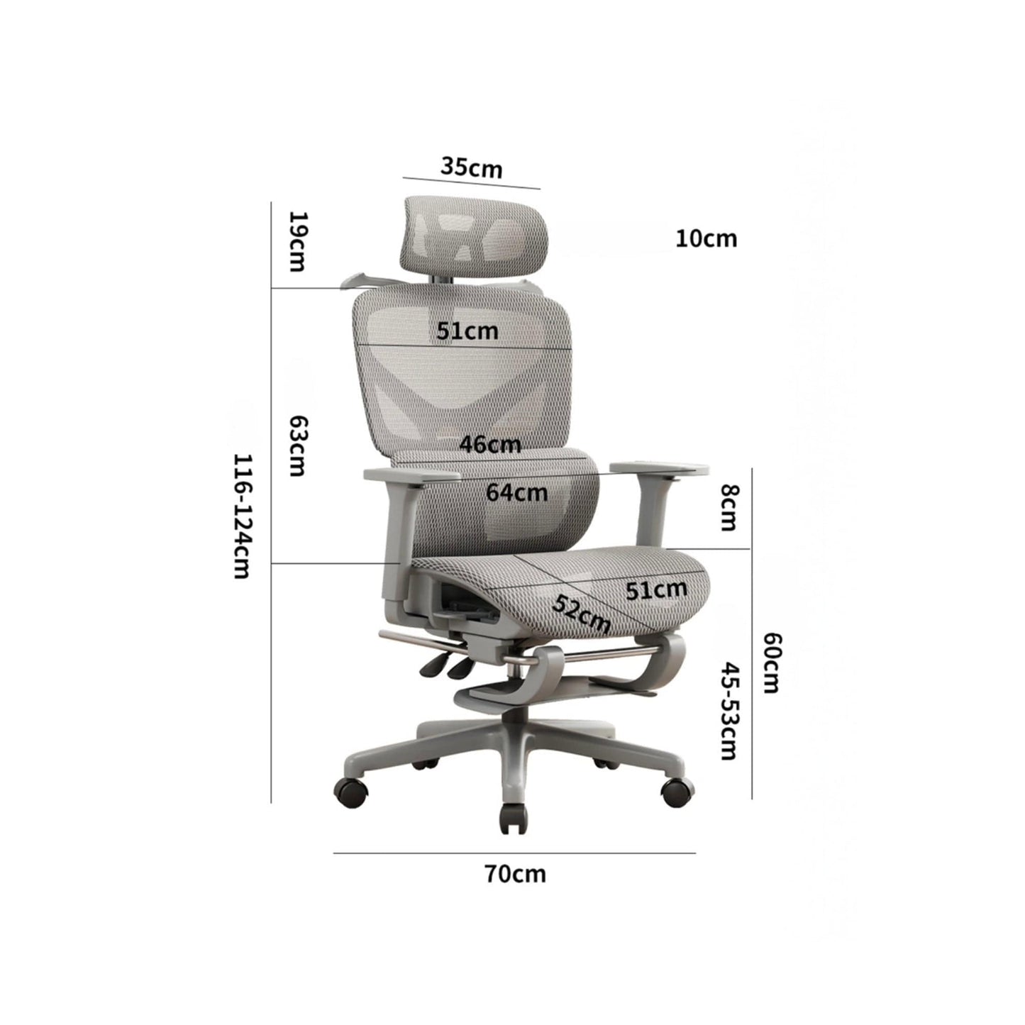 Scaun birou ergonomic Timebox, Plasa mesh respirabil, Tetiera, 4D armrest, Reglaj inaltime si adancime sezut, Suport picioare rabatabil, Spatar cu suport lombar ajustabil, Rotativ cu roti, Gri