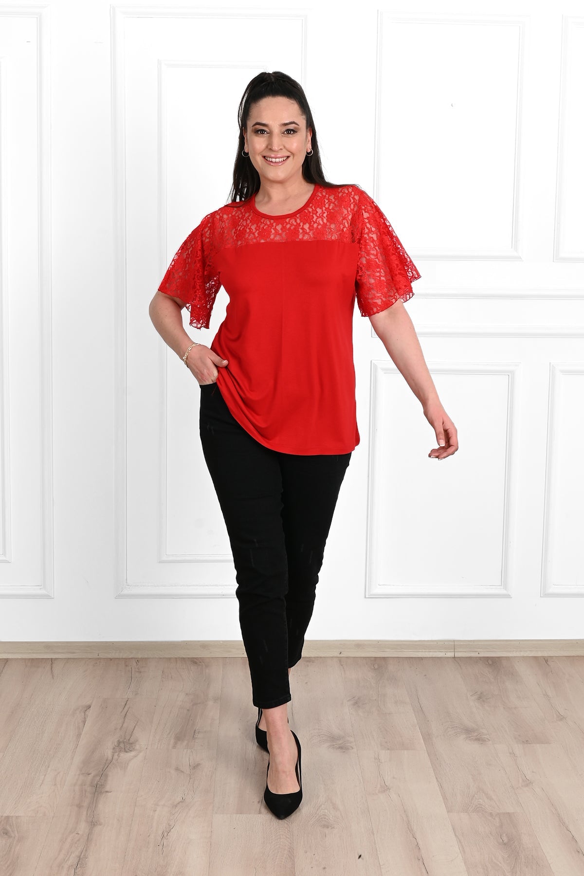 Tricou dama marimi mari cu dantela 1428-23