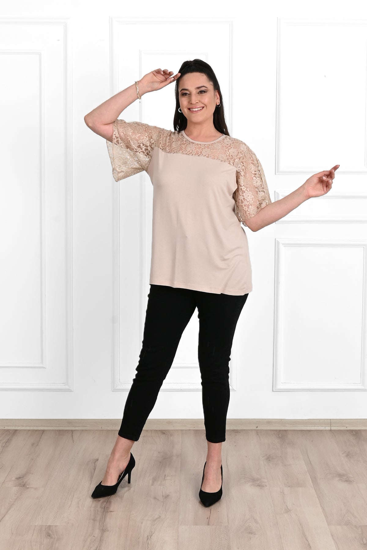 Tricou dama marimi mari cu dantela 1428-23