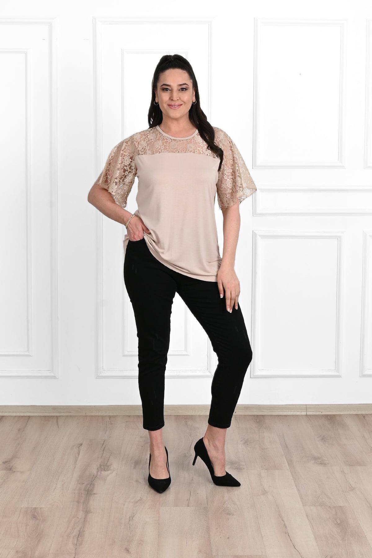 Tricou dama marimi mari cu dantela 1428-23