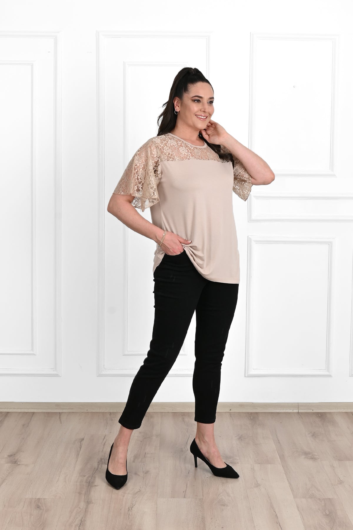 Tricou dama marimi mari cu dantela 1428-23