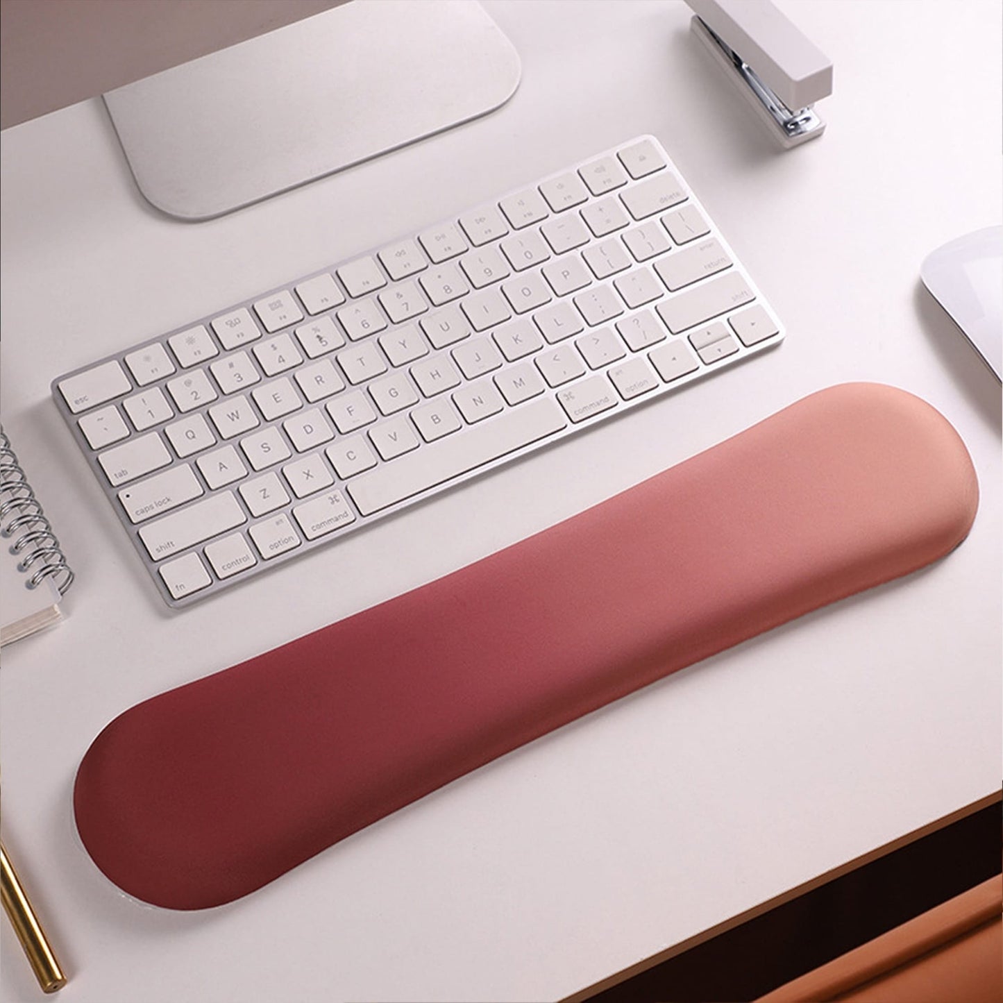 Mousepad ergonomic cu Spuma cu Memorie pentru sustinere incheietura mana cu Wrist Rest pentru mouse si tastatura, baza anti-derapanta, Rosu