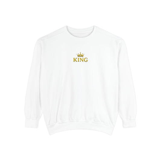 King Crown Sweatshirt — Minimal Gold "KING" Crewneck