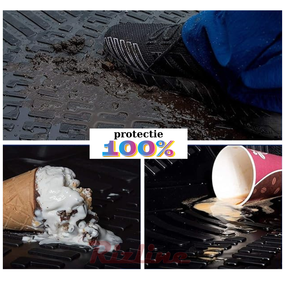 Covorase auto tip tavita Rizline 3D – Dacia Logan 2 (2013–2024) – Set fata + spate