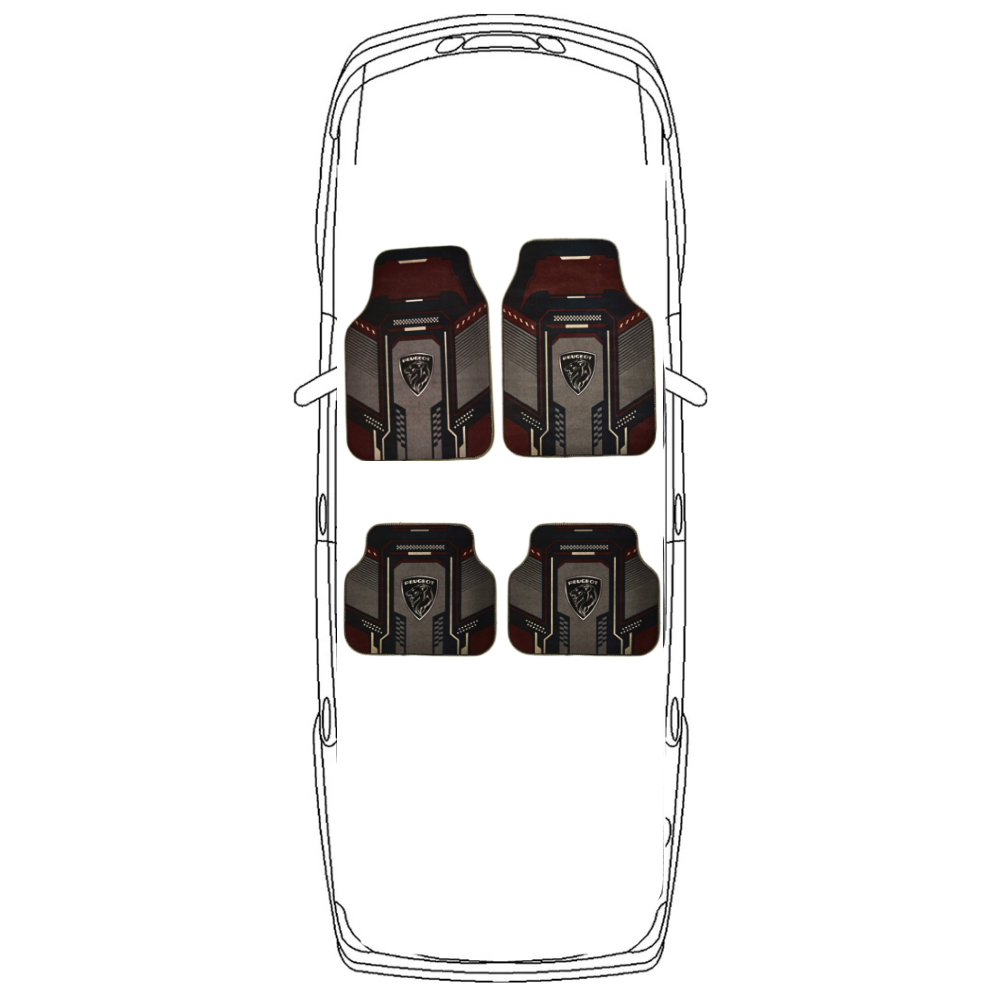 Covorașe Auto Peugeot – Design Sport Bordo/Negru | Universal