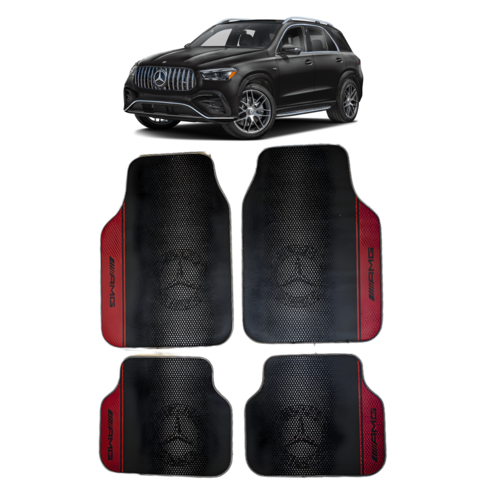 Covorașe Auto Universale Mercedes AMG – Negru/Roșu Sport