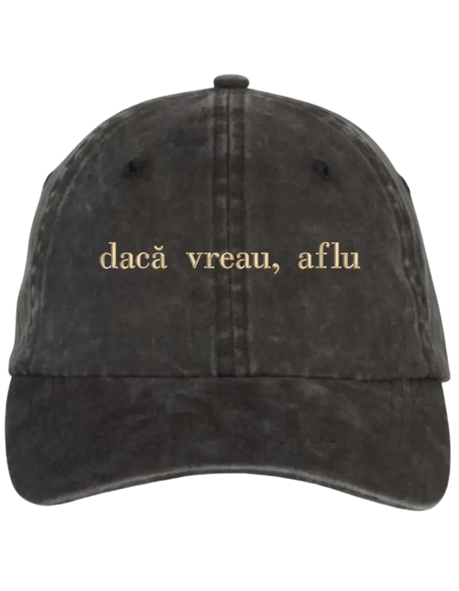 Sapca Daca vreau, aflu brodata