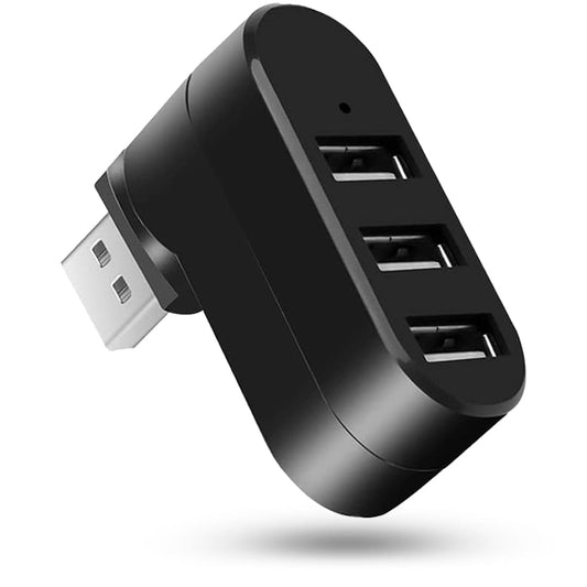 Hub USB extern 3 in 1, Rotativ 180 grade, Adaptor cu 3 porturi, USB 3,0, Splitter, Compatibil Laptop, MacBook, PC, Negru