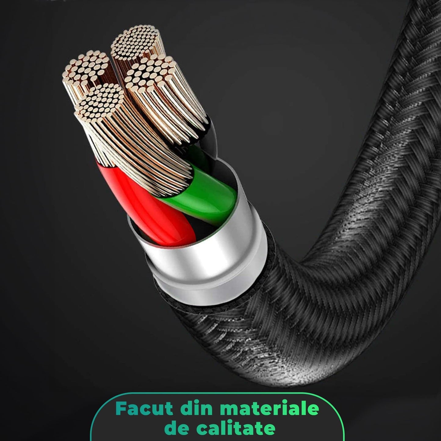 Cablu Date si Incarcare Rapida Timebox, 60W, Rotire 180 grade, QC 3,0, USB, Lightning, 1m, Indicator LED, Negru