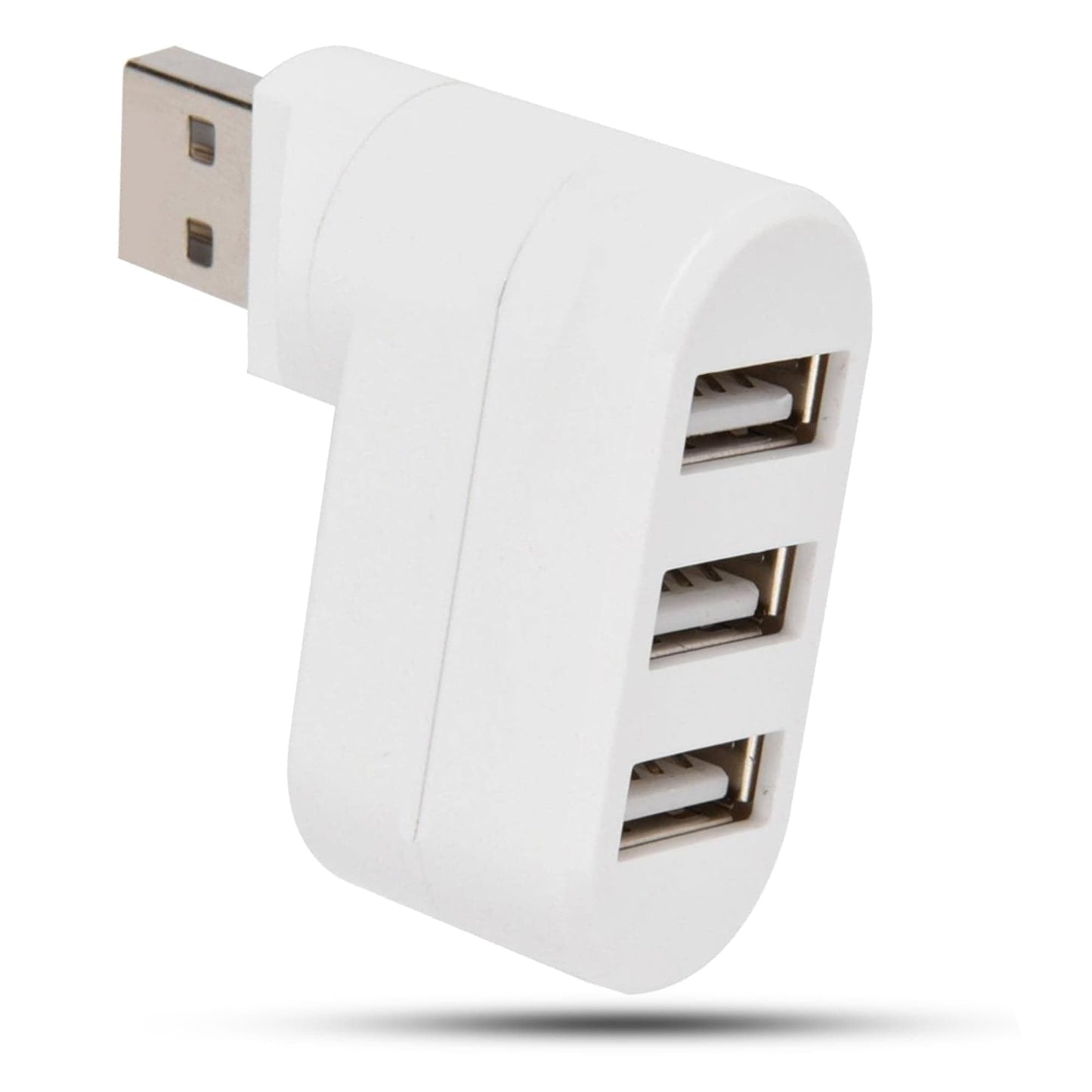 Hub USB extern 3 in 1, Rotativ 180 grade, Adaptor cu 3 porturi, USB 3,0, Splitter, Alb
