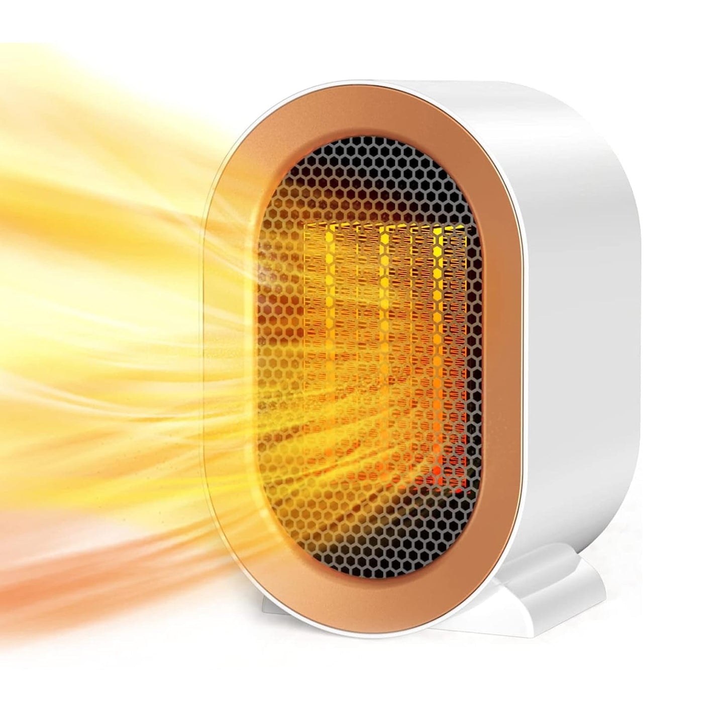 Aeroterma ceramica electrica Timebox, compact si silentios, cu incalzire rapida 1200W, reglabil in 2 trepte, pentru birou, Alb