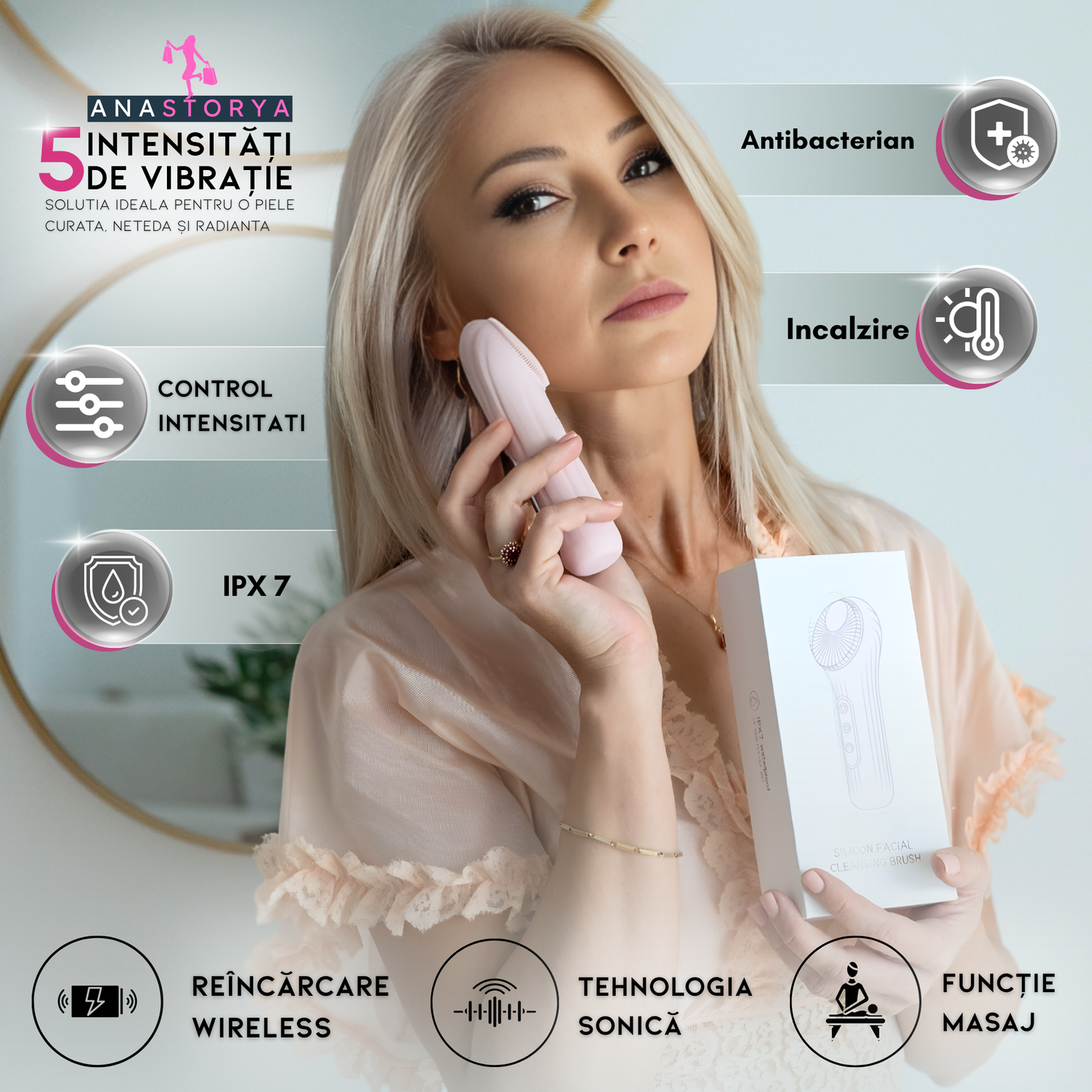 Perie Sonica de Curatare Faciala AnaStorya 