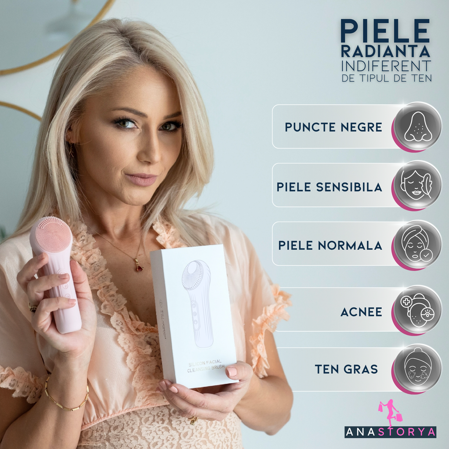 Perie Sonica de Curatare Faciala AnaStorya 