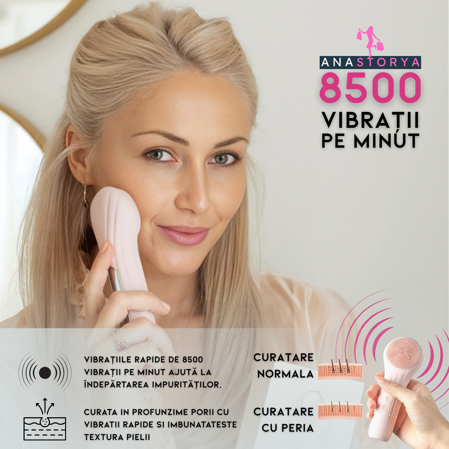 Perie Sonica de Curatare Faciala AnaStorya 