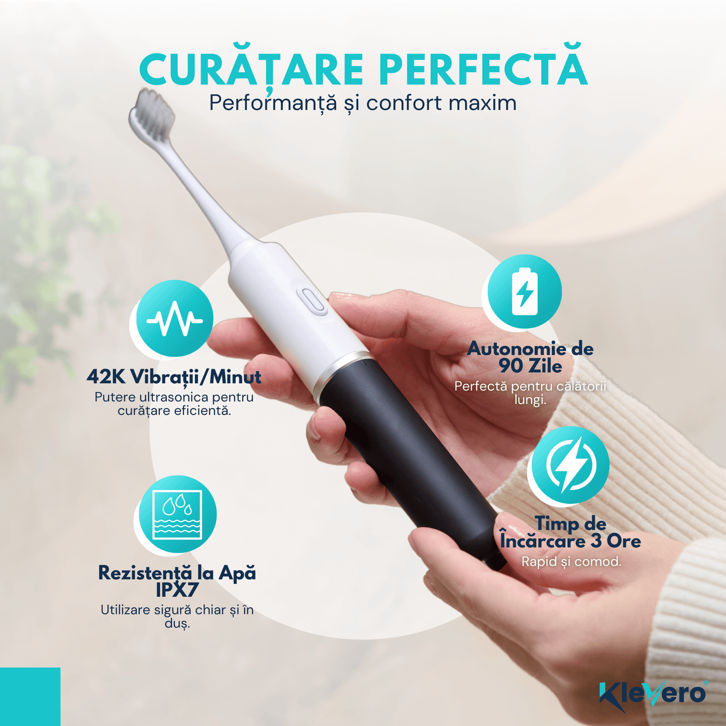 Periuta de Dinti Electrica Ultrasonica KleVero 