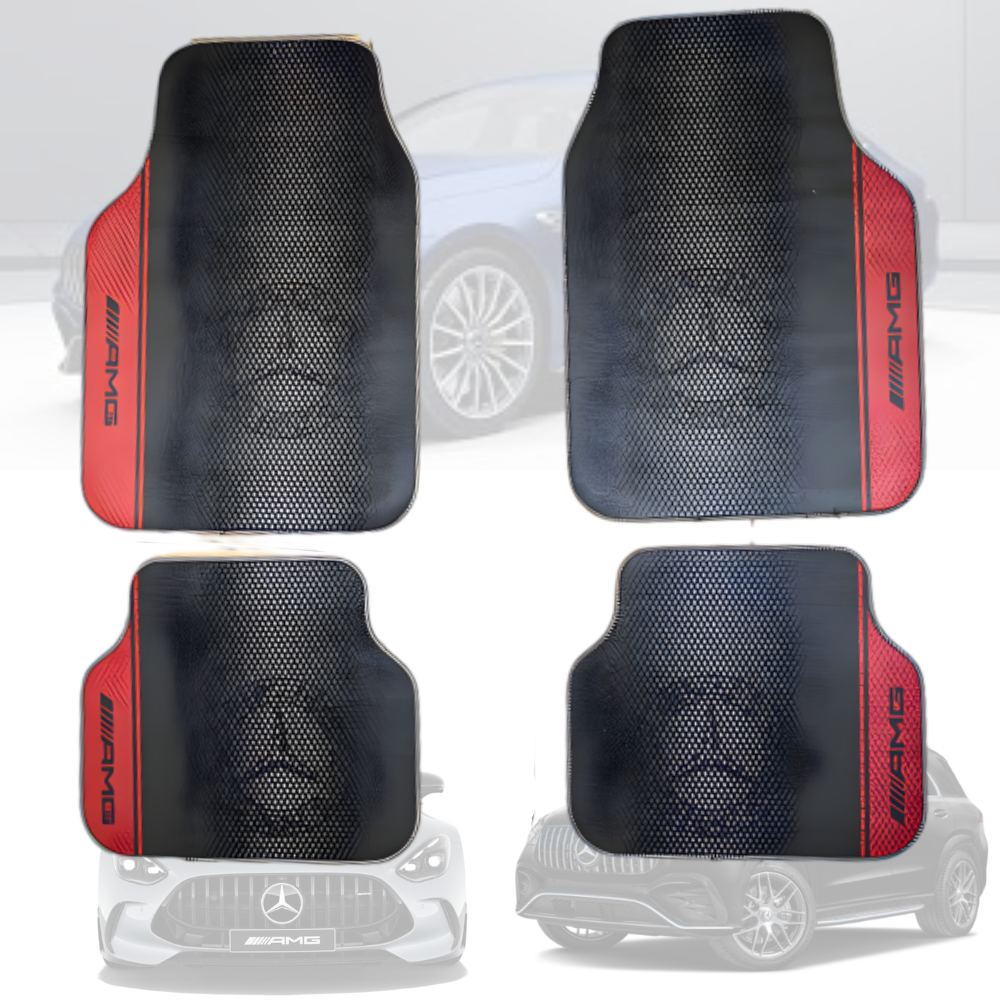 Covorașe Auto Universale Mercedes AMG – Negru/Roșu Sport