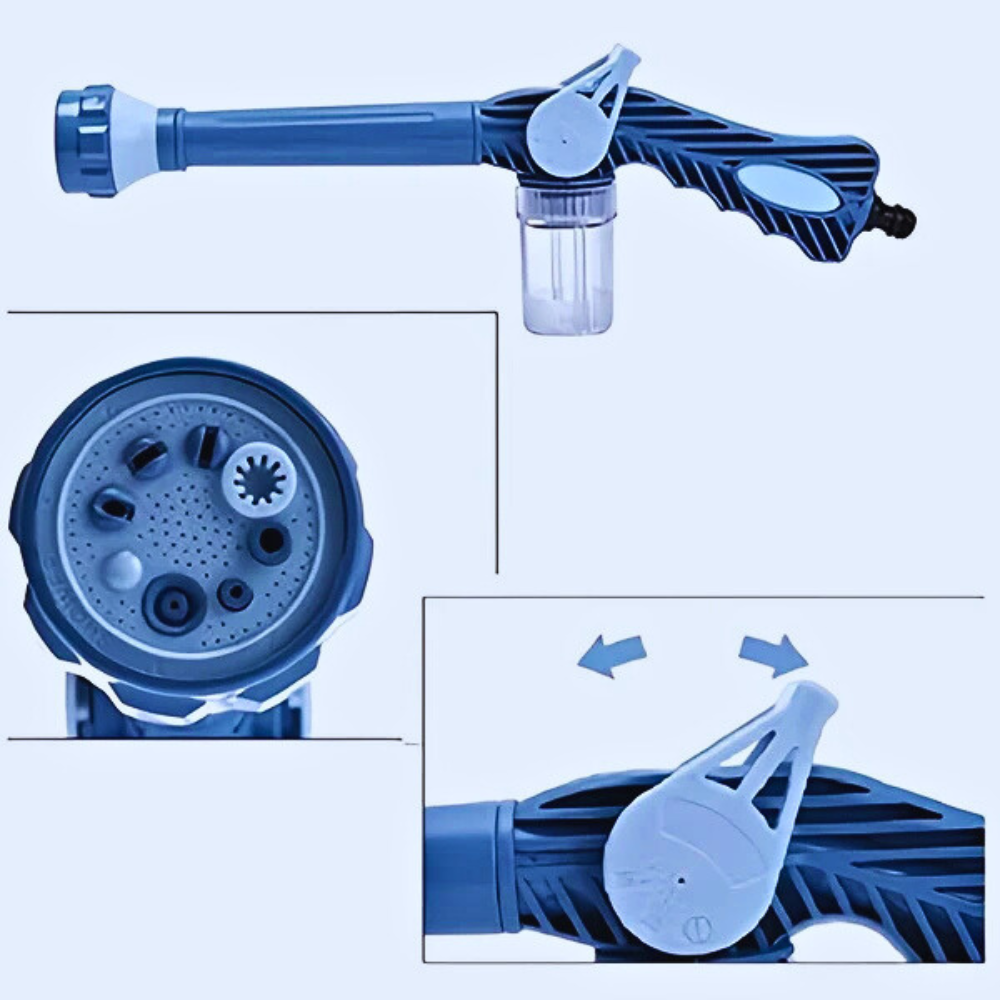 8 în 1 Pulverizator cu Presiune Înaltă - Spălare Auto și Grădină, Distanță de Pulverizare 5m