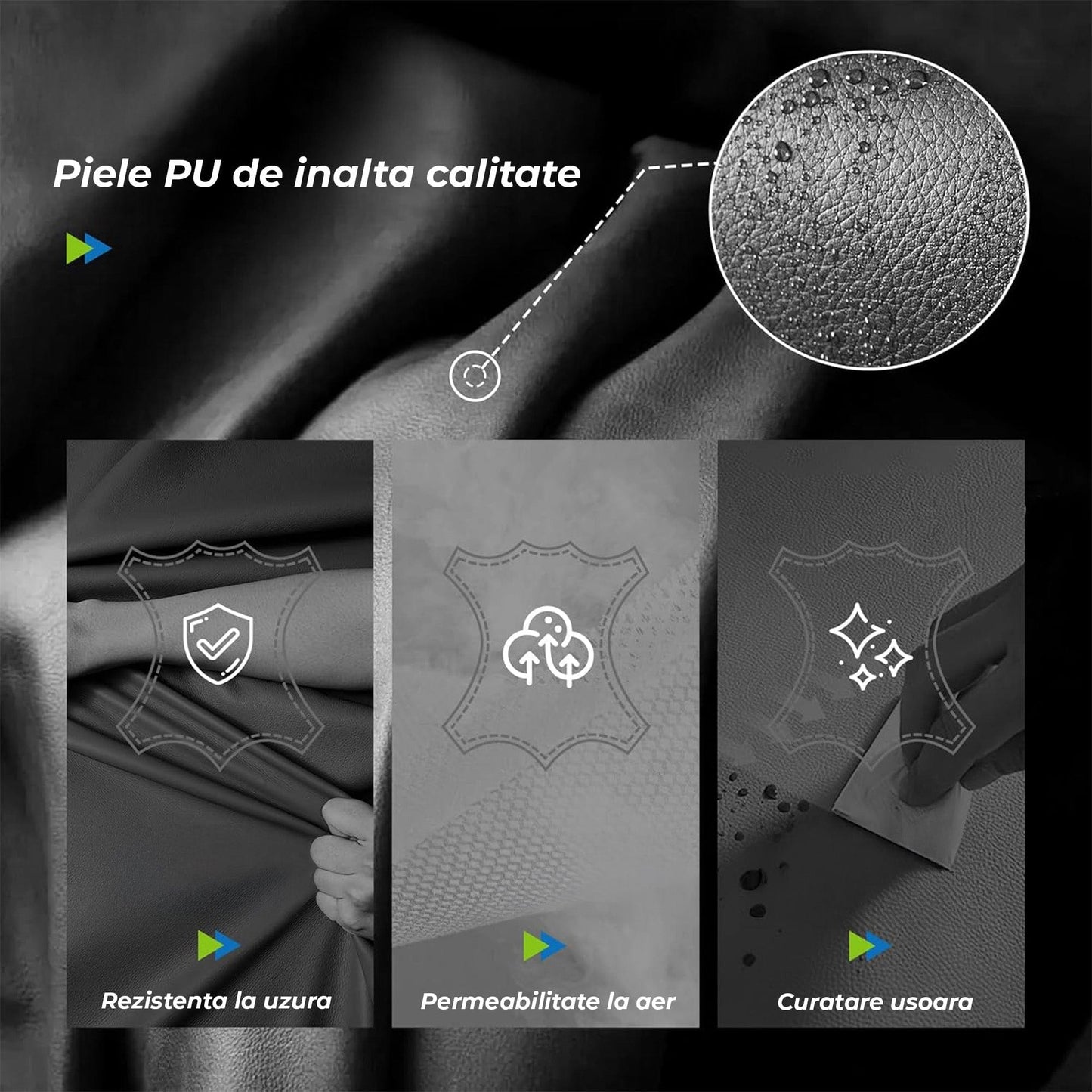 Scaun Office Timebox– Scaun Ergonomic Executiv din Piele cu Spatar Inalt, Suport Lombar cu Arcuri, Reclinabil 135°, Suport pentru Picioare si Cotiere Fixe, Confortabil, Cadru Metalic, Sustine Pana la 136 kg, Negru