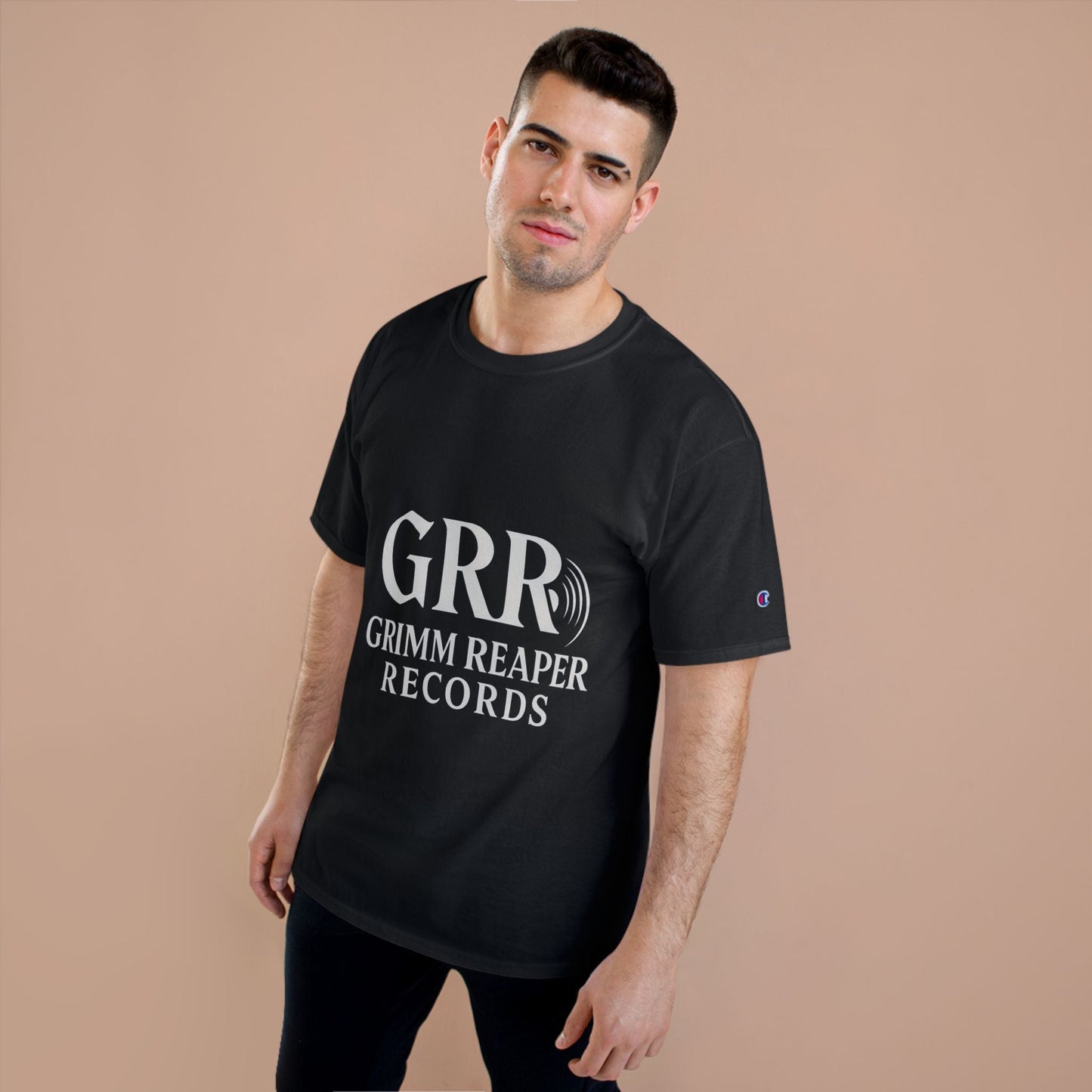 Grimm Reaper Records Champion T-Shirt – GRR Logo Music Tee