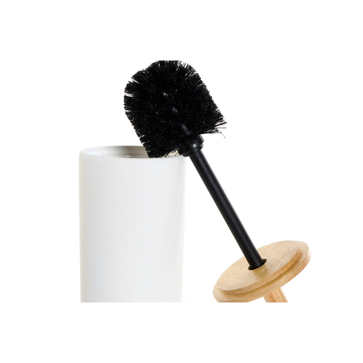 Toilet Brush DKD Home Decor 10 x 10 x 38 cm Natural White Stoneware-2