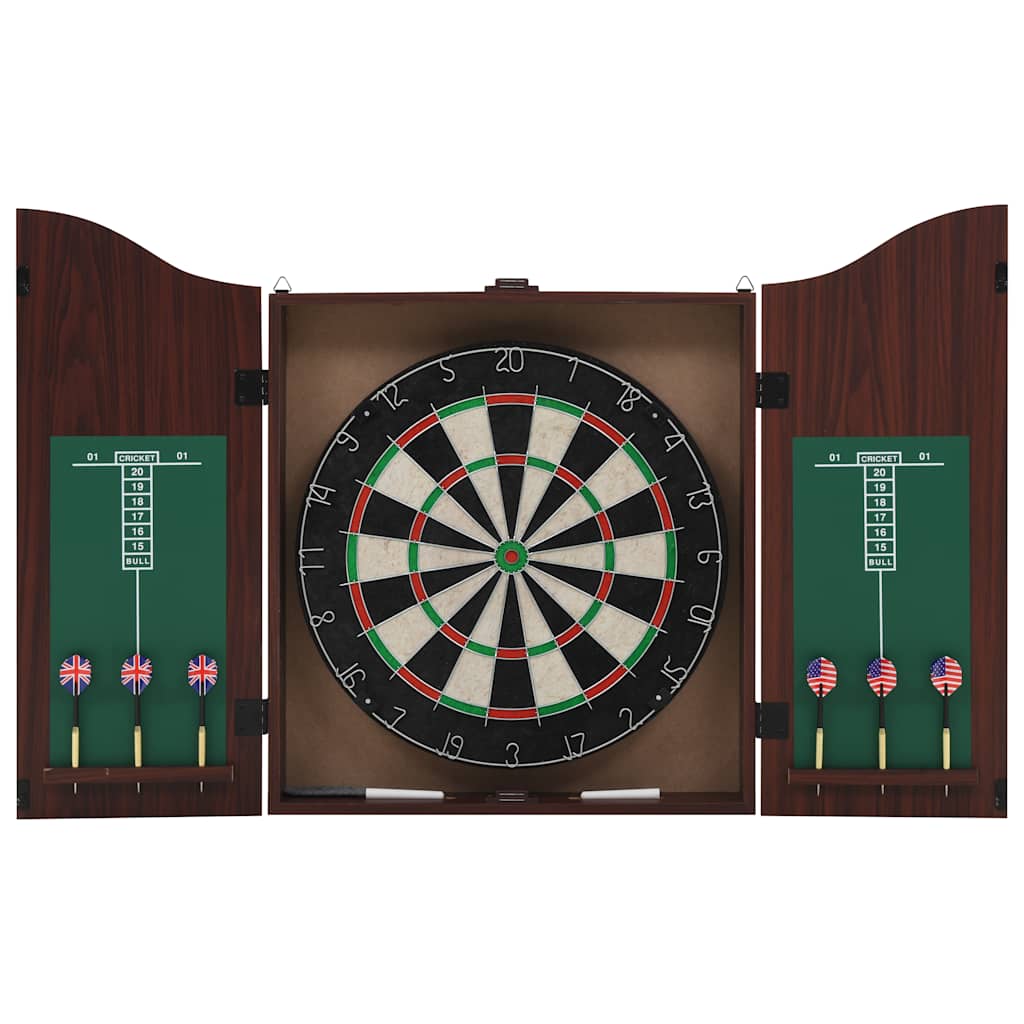 NNEVL Professional Sisal Dartboard with Cabinet and 6 Darts-0