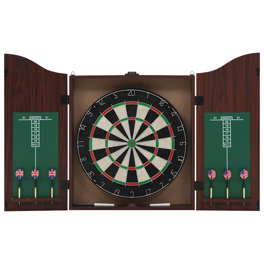 NNEVL Professional Sisal Dartboard with Cabinet and 6 Darts-0