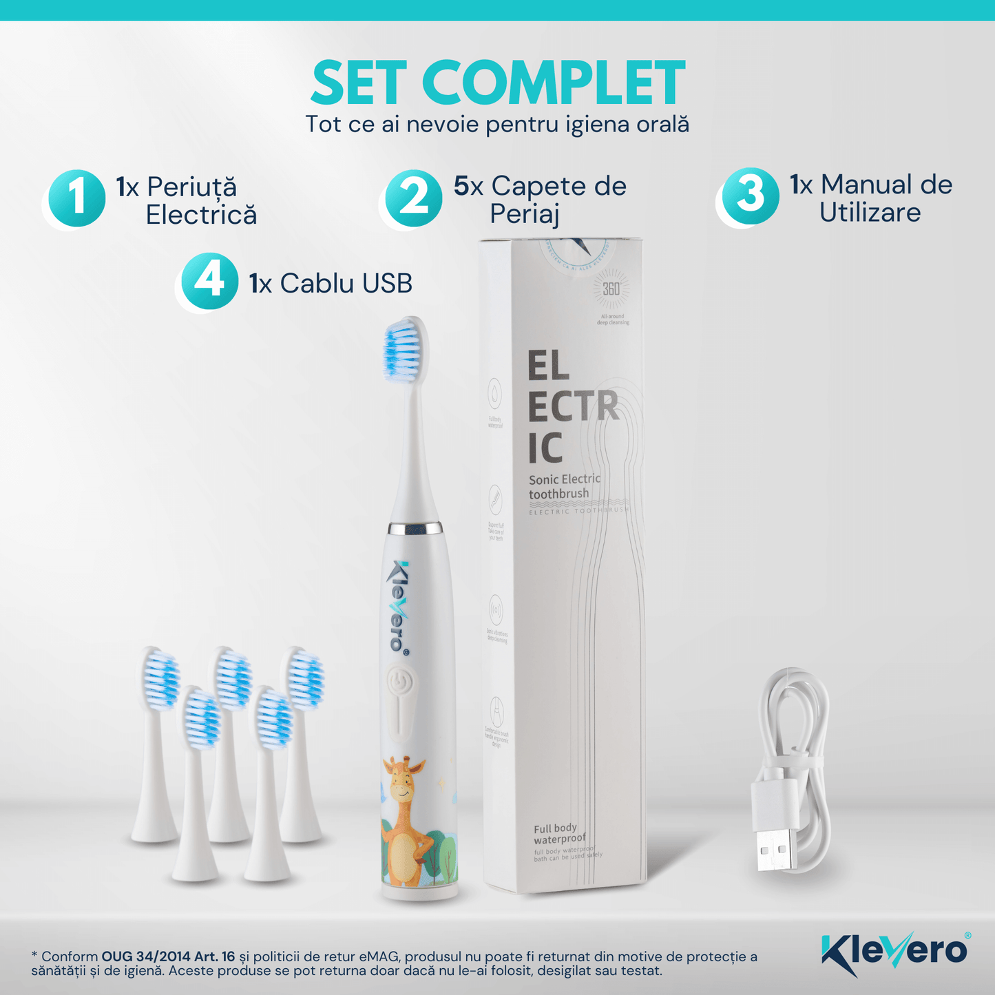 Periuta de Dinti Electrica pentru Copii KleVero 