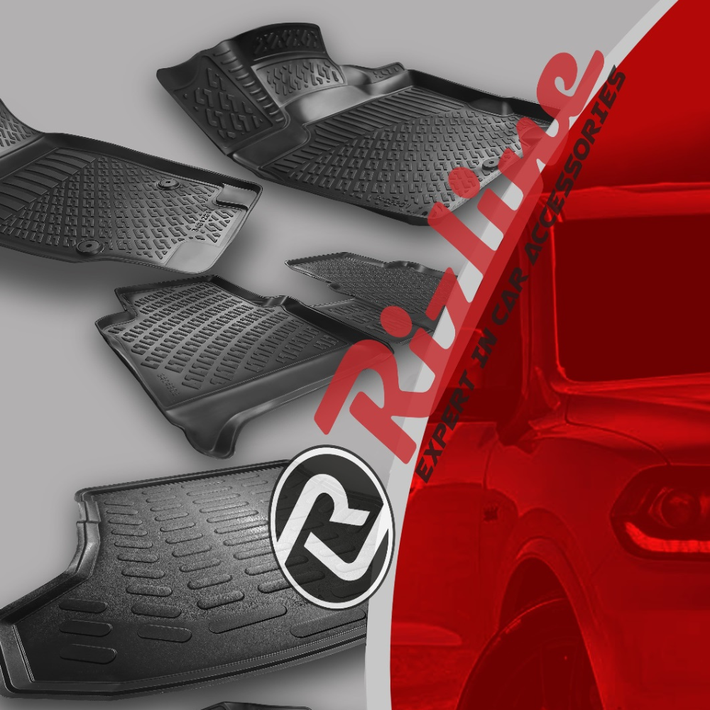Covorase auto tip tavita Rizline 3D – Dacia Logan 2 MCV (2013–2024) – Set fata, spate, portbagaj
