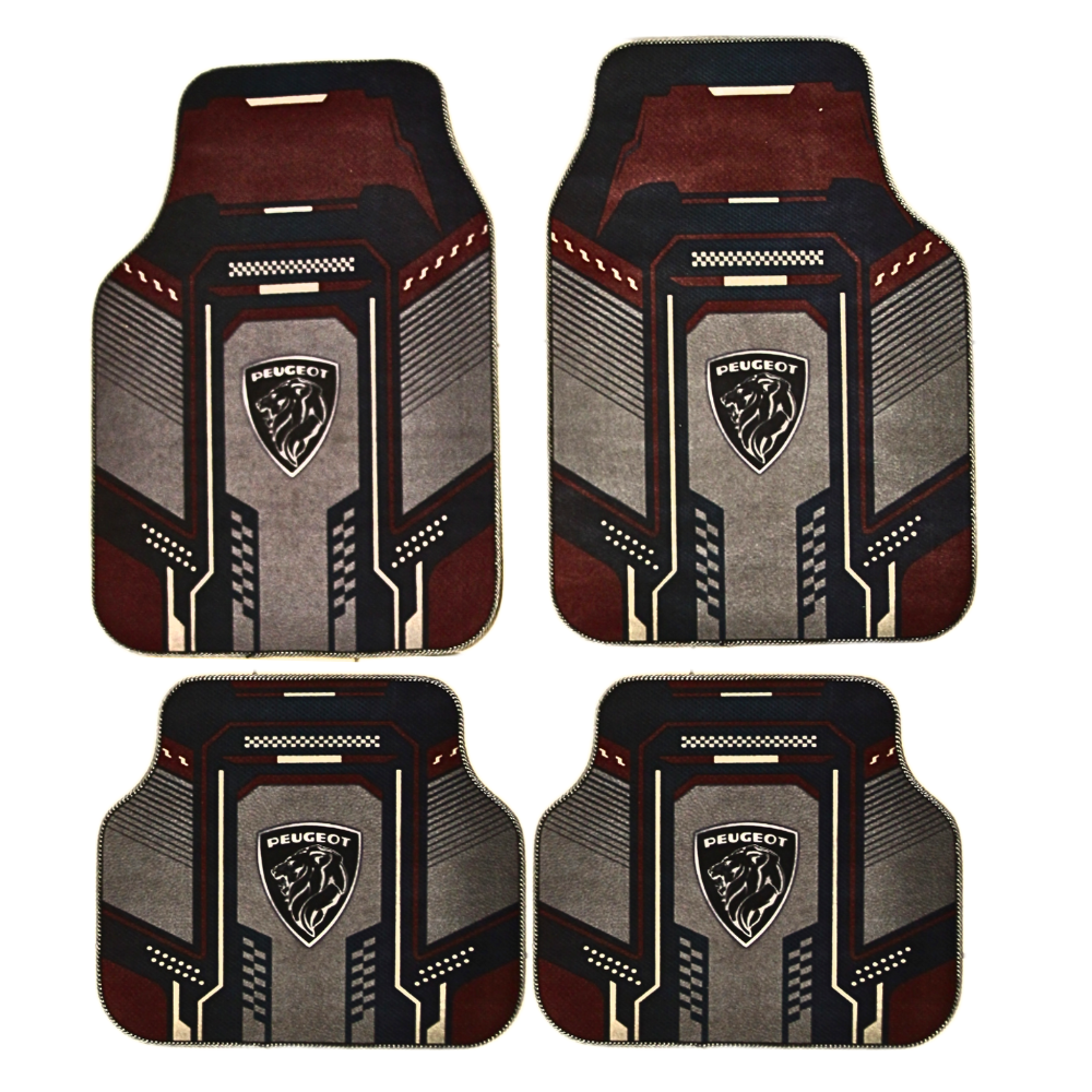Covorașe Auto Peugeot – Design Sport Bordo/Negru | Universal