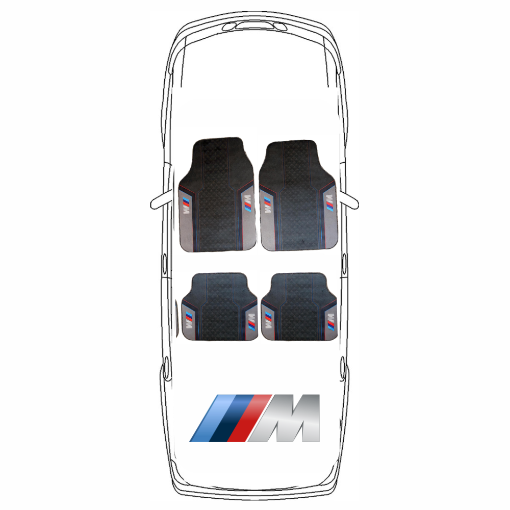 Covorașe Auto Universale BMW M – Design Sport Negru/Gri