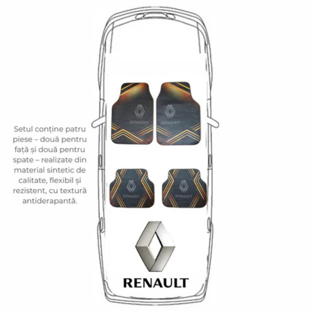Covorașe Universale Renault Megane II Grandtour 2006–2009 – Galben/Negru