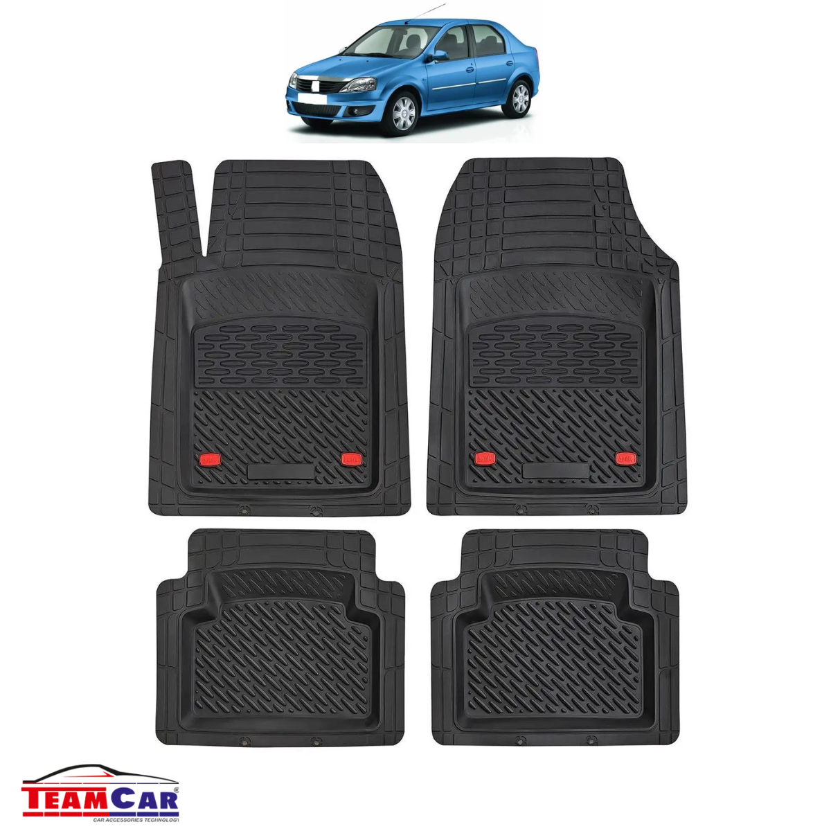 Covorașe Auto TeamCar® Tip Tăviță Compatibile Dacia Logan I (2004–2012) - Sedan