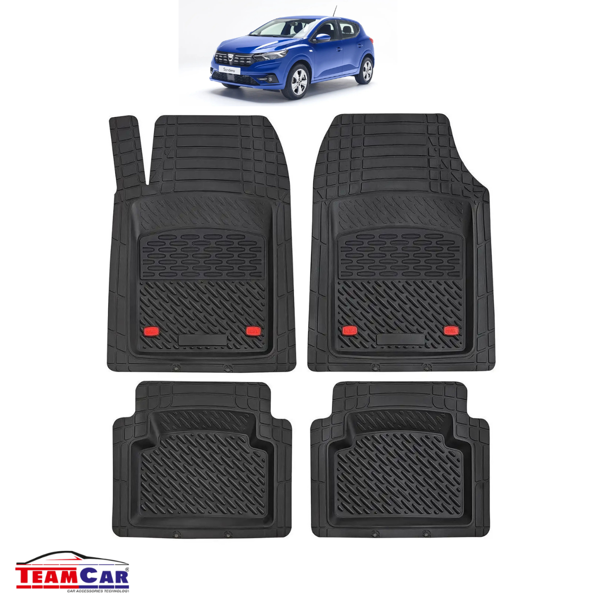 Covorașe Auto TeamCar® Tip Tăviță Compatibile Dacia Sandero III (2020–prezent) - Hatchback