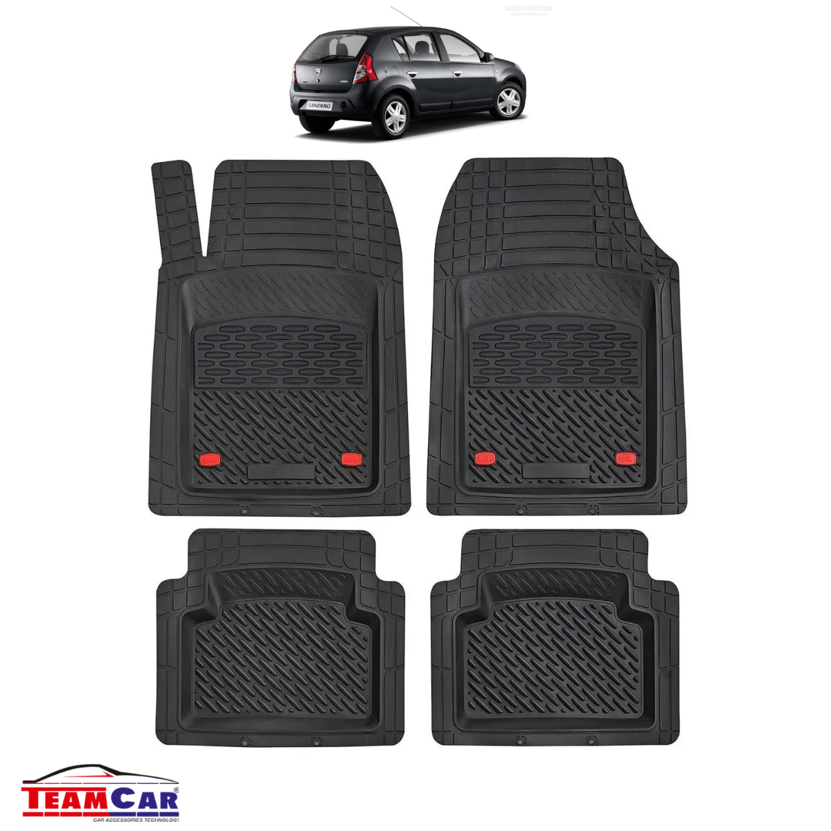 Covorașe Auto TeamCar® Tip Tăviță Compatibile Dacia Sandero I (2008–2012) - Hatchback