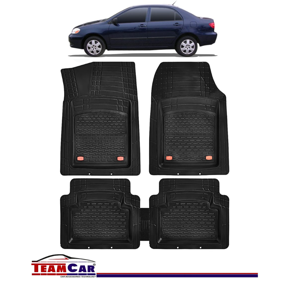 Covorase Auto TeamCar® Tip Tavita Compatibile Toyota Corolla E12 Berlina (2001-2007) Negru Material Rezistent
