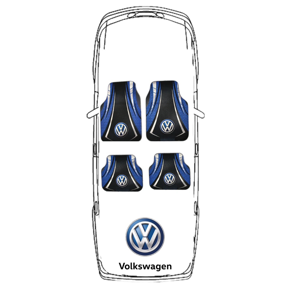 Covorașe Universale VW Golf 7 Hatchback 2012–2020 – Albastru/Negru