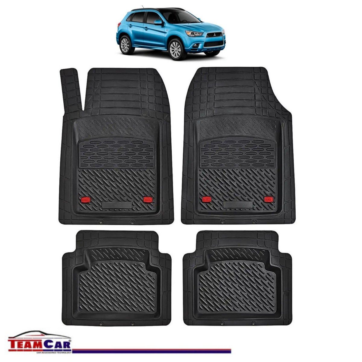Covorase Auto TeamCar® Tip Tavita Compatibile Mitsubishi ASX I (2010–2023) - Suv Negru