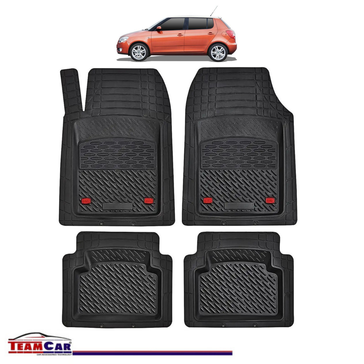 Covorașe Auto TeamCar® Tip Tăviță Compatibile Skoda Fabia II (2007–2014) - Hatchback