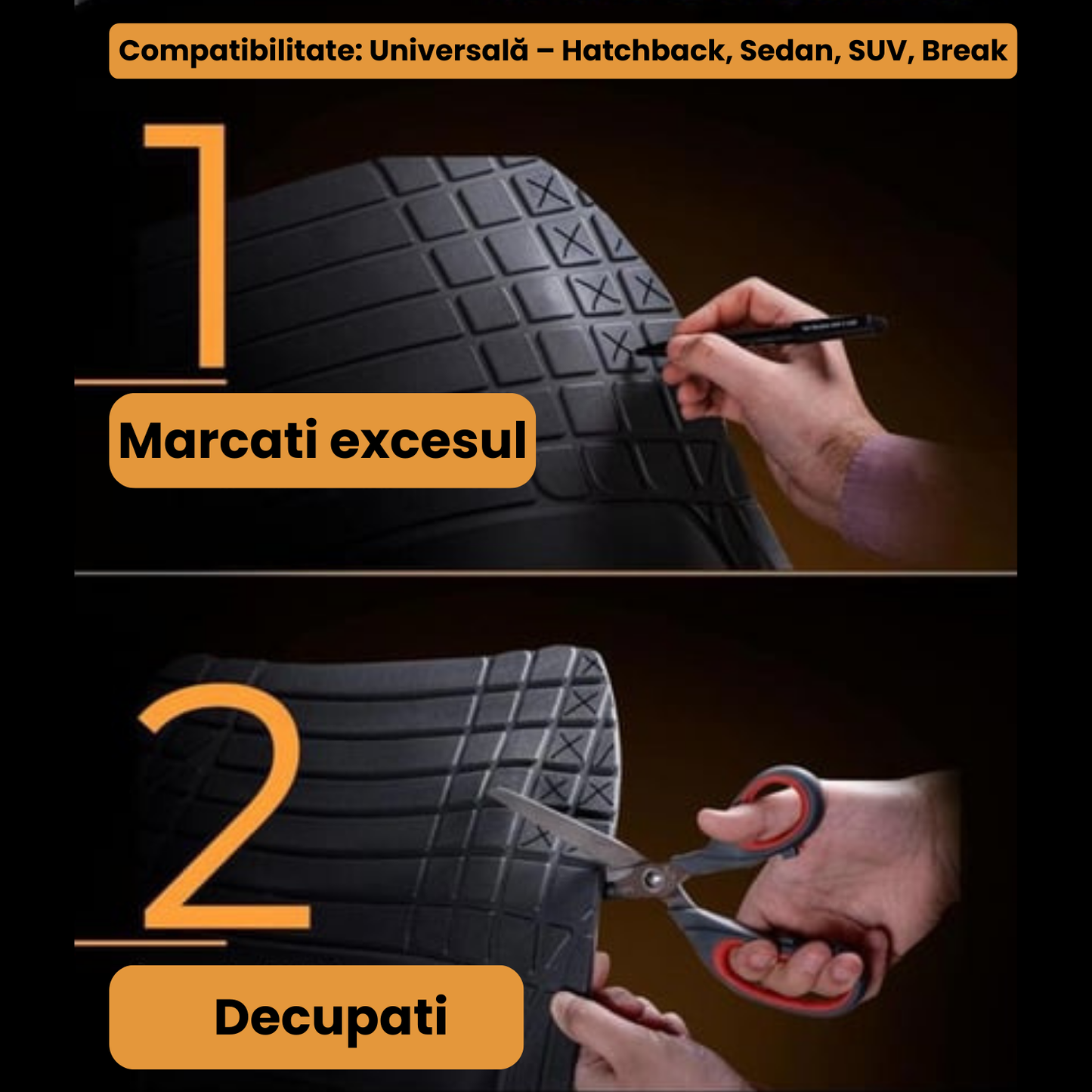 Covorașe Auto TeamCar® Tip Tăviță Compatibile Renault Captur II (2019+) - red
